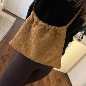Intrecciato suede bag